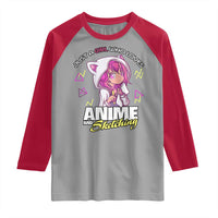 Just A Girl Who Loves Anime and Sketching Raglan Shirt Japan Kawaii Otaku Manga Lover