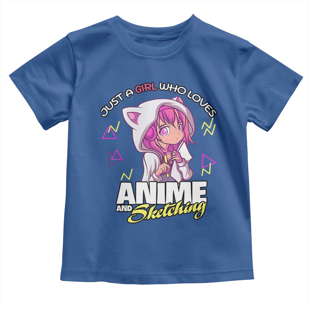 Just A Girl Who Loves Anime and Sketching Toddler T Shirt Japan Kawaii Otaku Manga Lover