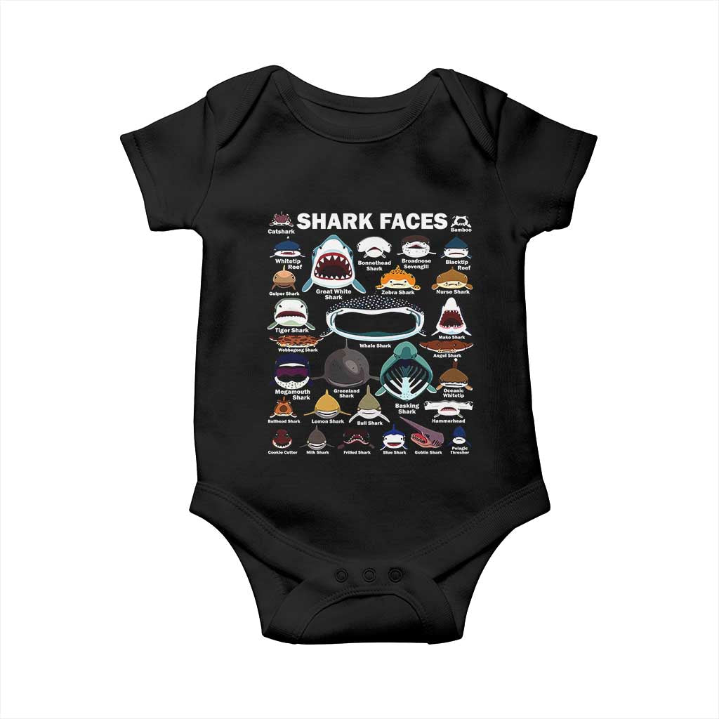Shark Faces Baby Onesie Type Of Sharks Identification Marine Biology