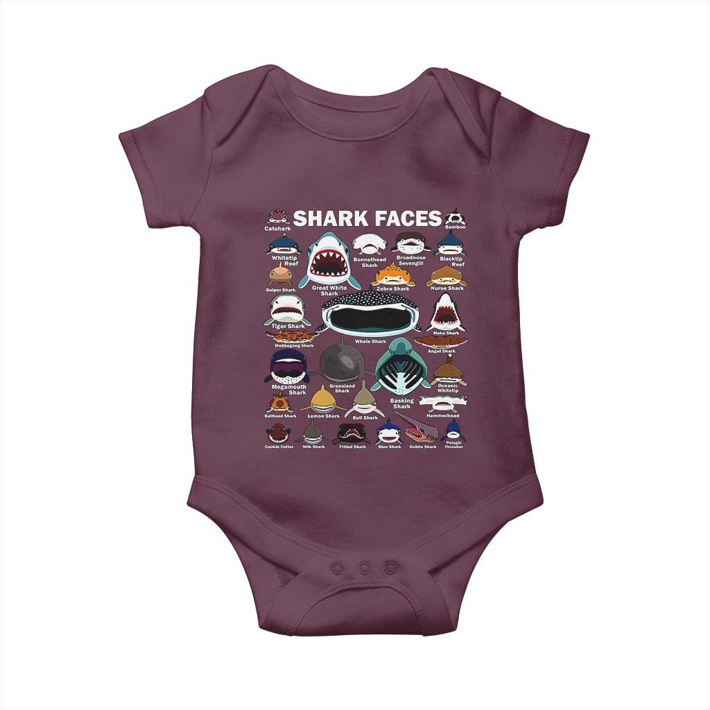 Shark Faces Baby Onesie Type Of Sharks Identification Marine Biology