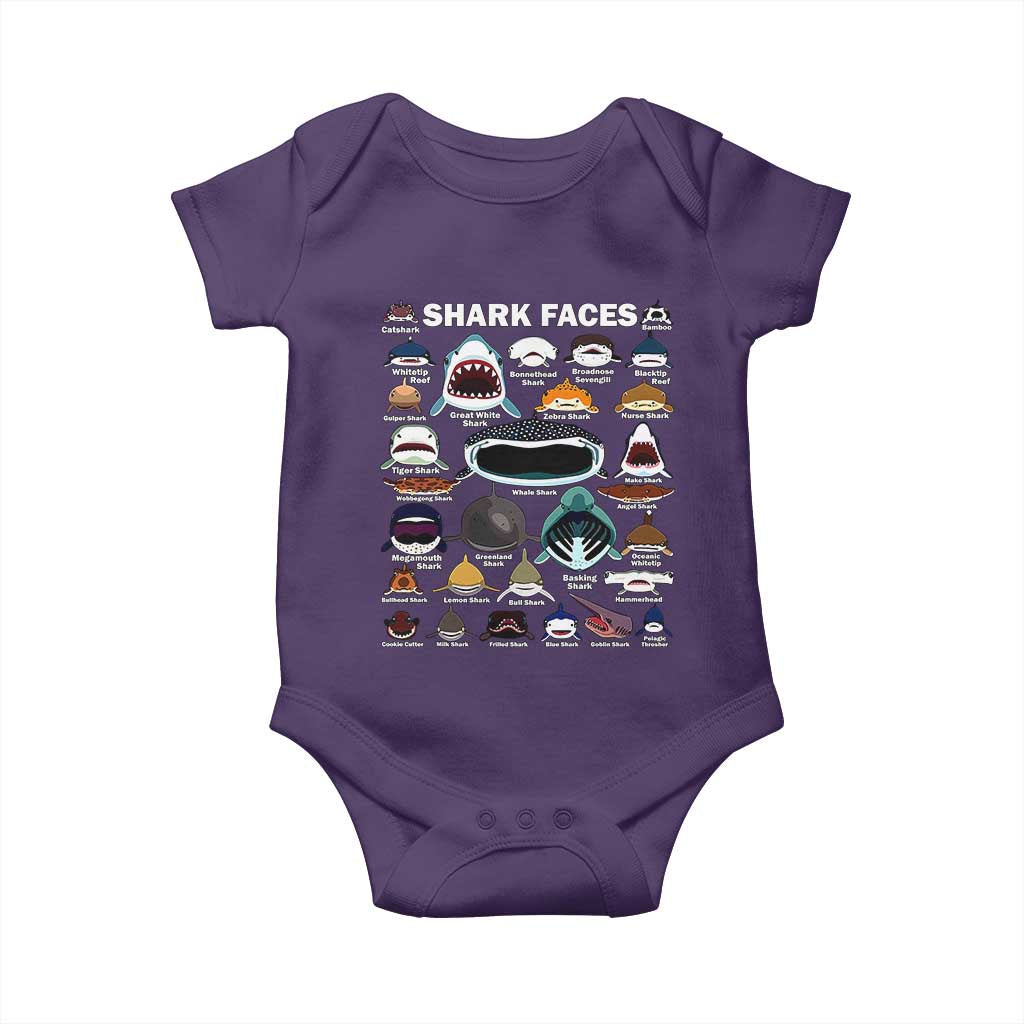 Shark Faces Baby Onesie Type Of Sharks Identification Marine Biology