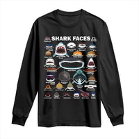 Shark Faces Long Sleeve Shirt Type Of Sharks Identification Marine Biology