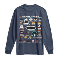 Shark Faces Long Sleeve Shirt Type Of Sharks Identification Marine Biology