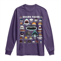 Shark Faces Long Sleeve Shirt Type Of Sharks Identification Marine Biology
