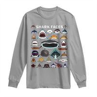Shark Faces Long Sleeve Shirt Type Of Sharks Identification Marine Biology