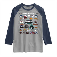 Shark Faces Raglan Shirt Type Of Sharks Identification Marine Biology