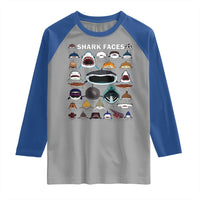 Shark Faces Raglan Shirt Type Of Sharks Identification Marine Biology