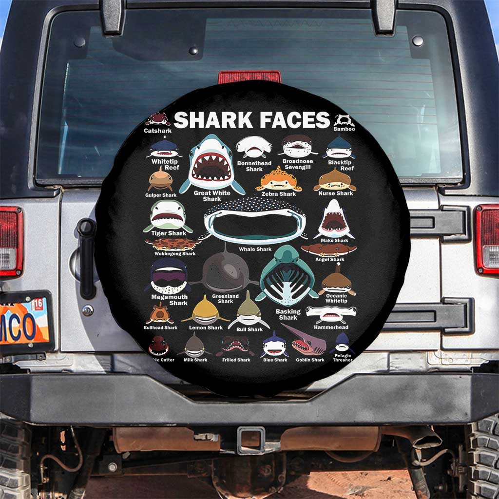 Shark Faces Spare Tire Cover Type Of Sharks Identification Marine Biology