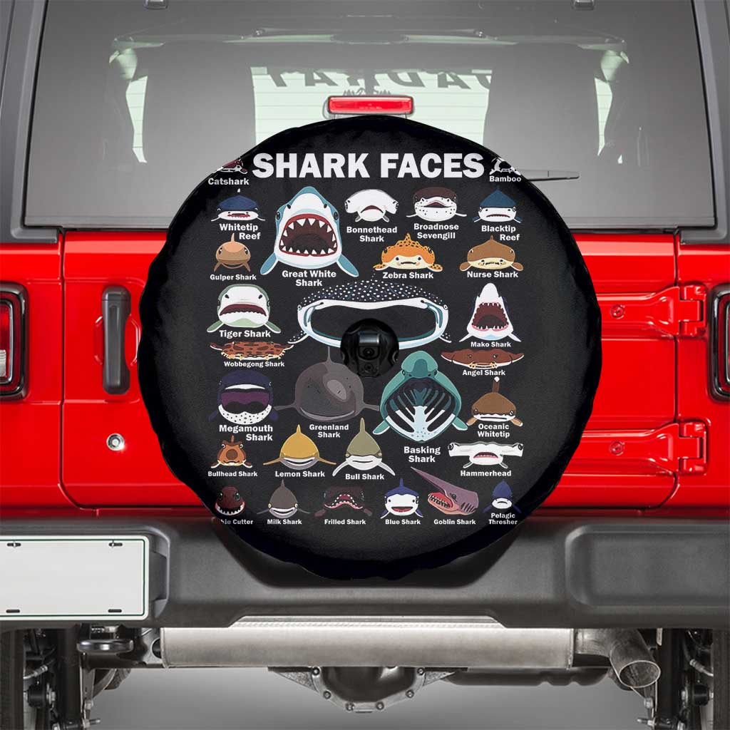 Shark Faces Spare Tire Cover Type Of Sharks Identification Marine Biology
