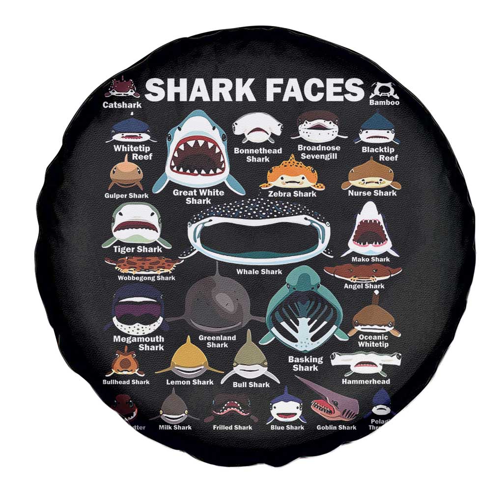 Shark Faces Spare Tire Cover Type Of Sharks Identification Marine Biology