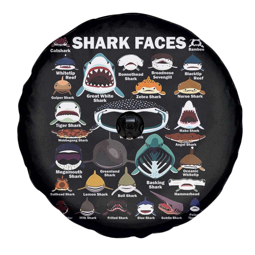 Shark Faces Spare Tire Cover Type Of Sharks Identification Marine Biology