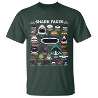 Shark Faces T Shirt Type Of Sharks Identification Marine Biology - Wonder Print Shop