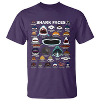 Shark Faces T Shirt Type Of Sharks Identification Marine Biology - Wonder Print Shop