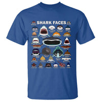 Shark Faces T Shirt Type Of Sharks Identification Marine Biology - Wonder Print Shop
