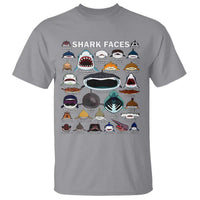 Shark Faces T Shirt Type Of Sharks Identification Marine Biology - Wonder Print Shop