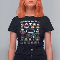 Shark Faces T Shirt For Women Type Of Sharks Identification Marine Biology - Wonder Print Shop