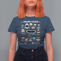 Shark Faces T Shirt For Women Type Of Sharks Identification Marine Biology - Wonder Print Shop