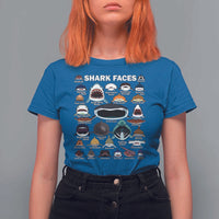 Shark Faces T Shirt For Women Type Of Sharks Identification Marine Biology - Wonder Print Shop