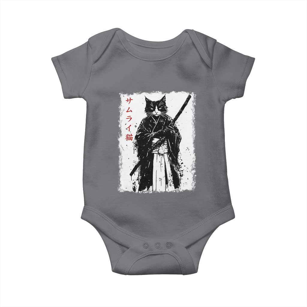 Japanese Samurai Cat Baby Onesie Retro Vintage Ukiyo-e Warrior Art Graphic