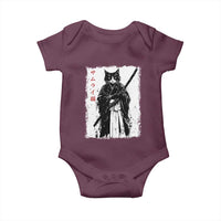 Japanese Samurai Cat Baby Onesie Retro Vintage Ukiyo-e Warrior Art Graphic