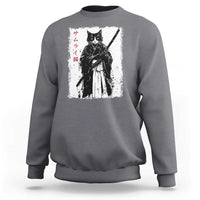 Japanese Samurai Cat Sweatshirt Retro Vintage Ukiyo-e Warrior Art Graphic - Wonder Print Shop