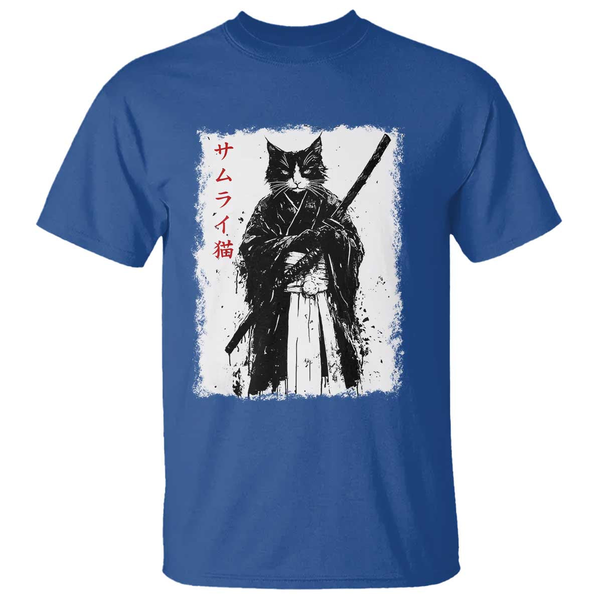 Japanese Samurai Cat T Shirt Retro Vintage Ukiyo-e Warrior Art Graphic - Wonder Print Shop