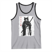 Japanese Samurai Cat Tank Top Retro Vintage Ukiyo-e Warrior Art Graphic