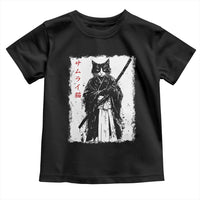 Japanese Samurai Cat Toddler T Shirt Retro Vintage Ukiyo-e Warrior Art Graphic