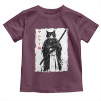 Japanese Samurai Cat Toddler T Shirt Retro Vintage Ukiyo-e Warrior Art Graphic