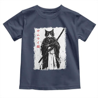 Japanese Samurai Cat Toddler T Shirt Retro Vintage Ukiyo-e Warrior Art Graphic