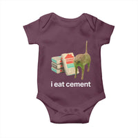 Funny Cursed Cat Meme Baby Onesie I Eat Cement Oddly Specific Dank Meme