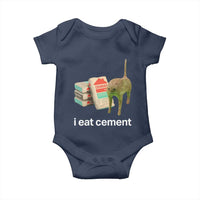 Funny Cursed Cat Meme Baby Onesie I Eat Cement Oddly Specific Dank Meme
