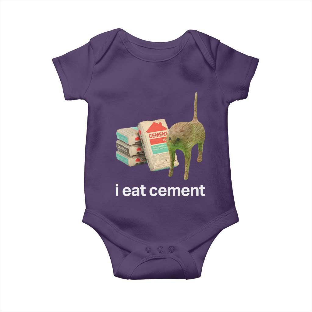 Funny Cursed Cat Meme Baby Onesie I Eat Cement Oddly Specific Dank Meme