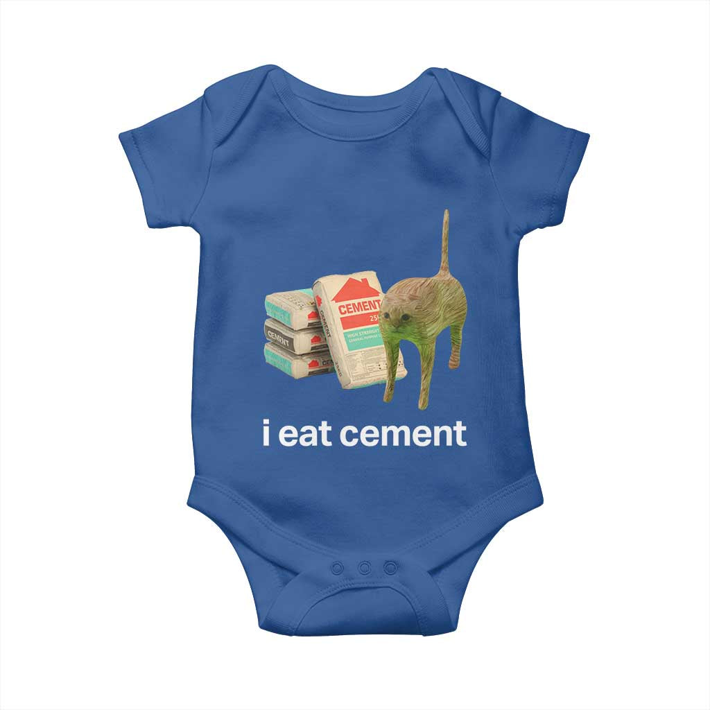 Funny Cursed Cat Meme Baby Onesie I Eat Cement Oddly Specific Dank Meme