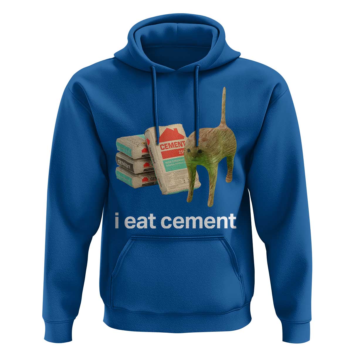 Funny Cursed Cat Meme Hoodie I Eat Cement Oddly Specific Dank Meme