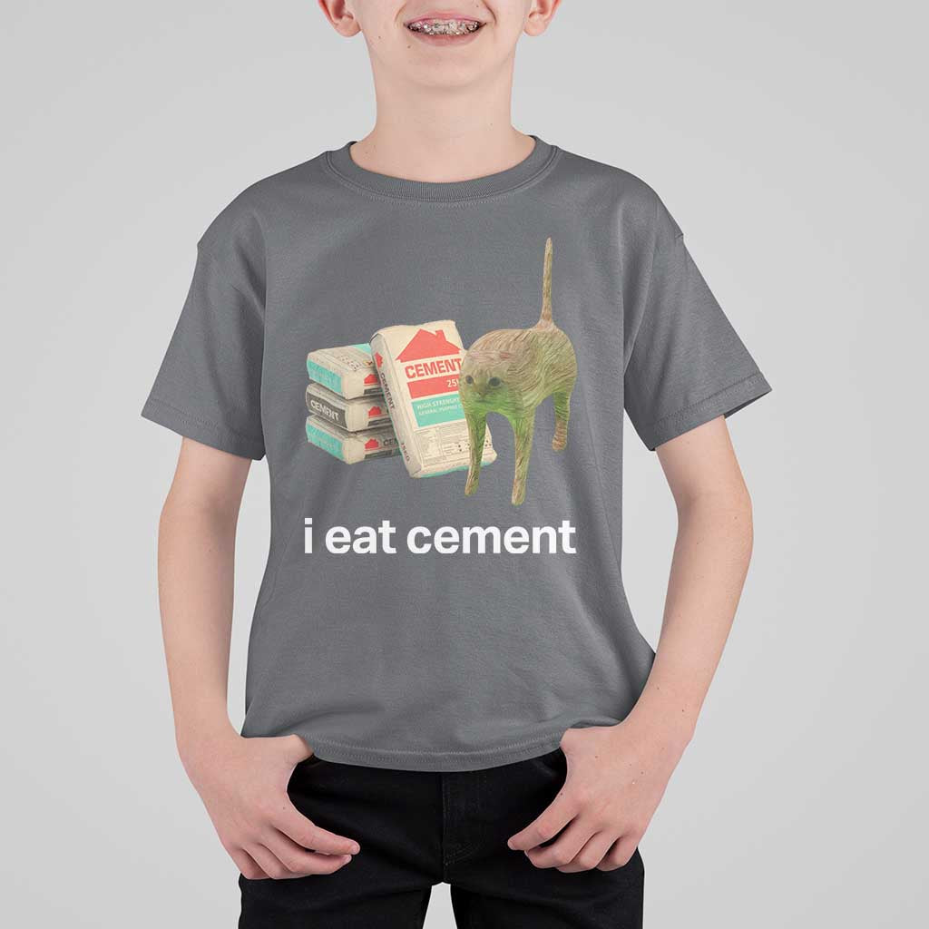 Funny Cursed Cat Meme T Shirt For Kid I Eat Cement Oddly Specific Dank Meme - Wonder Print Shop