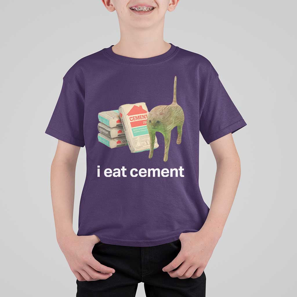 Funny Cursed Cat Meme T Shirt For Kid I Eat Cement Oddly Specific Dank Meme - Wonder Print Shop