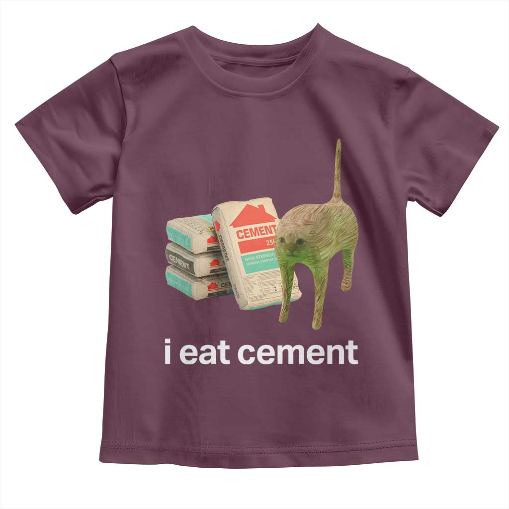 Funny Cursed Cat Meme Toddler T Shirt I Eat Cement Oddly Specific Dank Meme