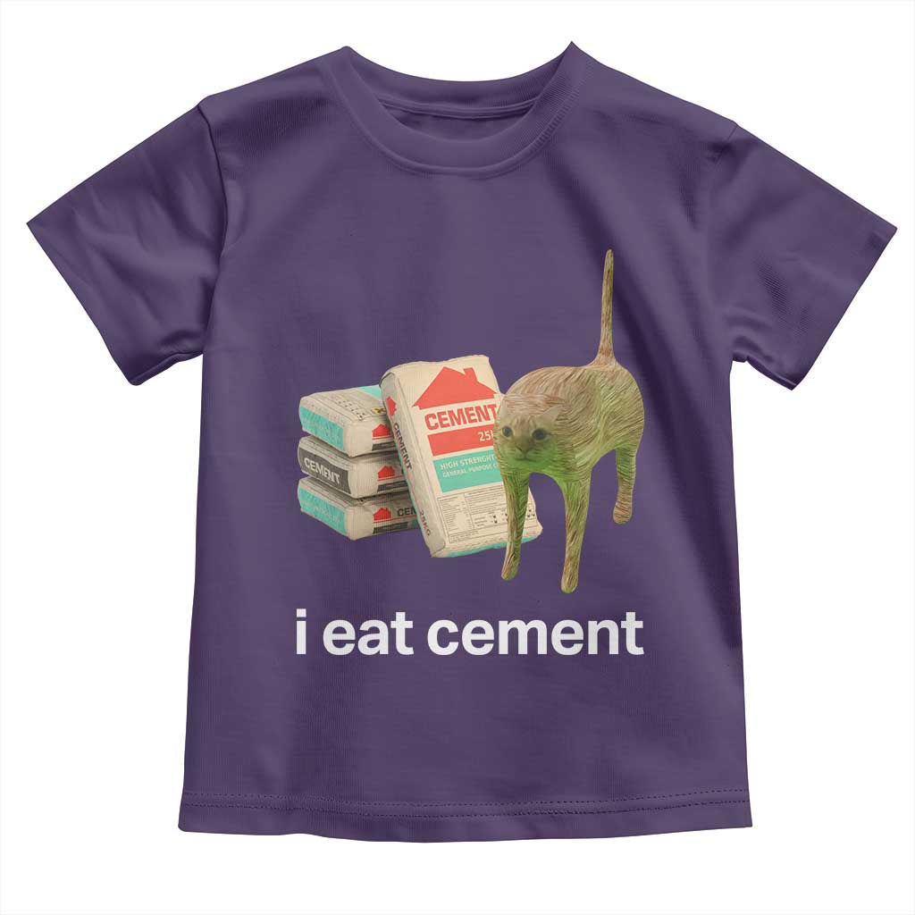 Funny Cursed Cat Meme Toddler T Shirt I Eat Cement Oddly Specific Dank Meme