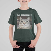 Funny Silly Cat Meme T Shirt For Kid Rage Is Consuming Me Staring - Wonder Print Shop