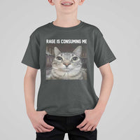 Funny Silly Cat Meme T Shirt For Kid Rage Is Consuming Me Staring - Wonder Print Shop