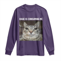 Funny Silly Cat Meme Long Sleeve Shirt Rage Is Consuming Me Staring