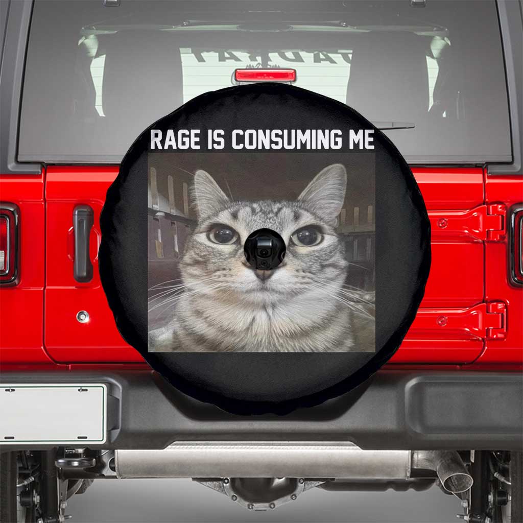 Funny Silly Cat Meme Spare Tire Cover Rage Is Consuming Me Staring