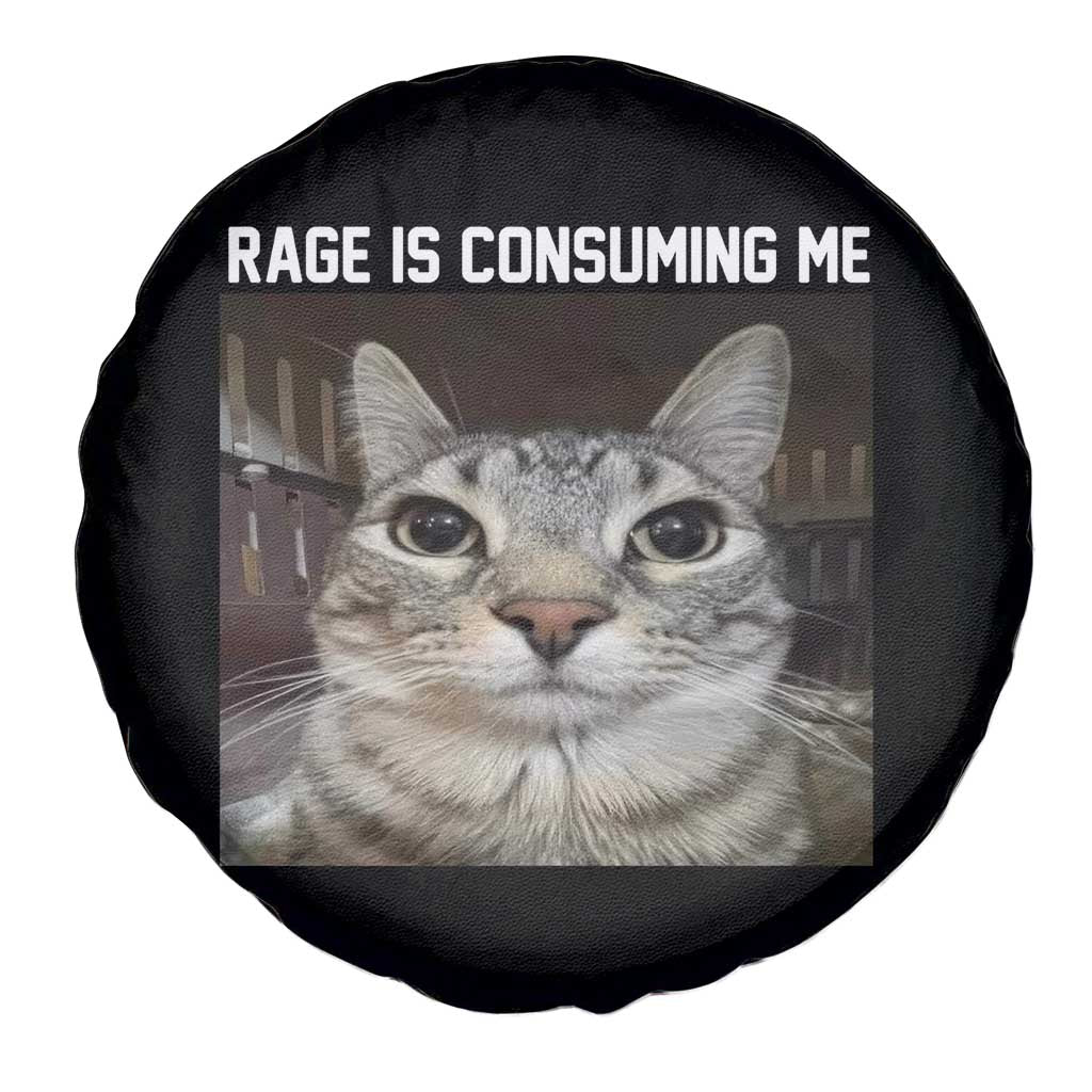 Funny Silly Cat Meme Spare Tire Cover Rage Is Consuming Me Staring