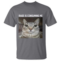 Funny Silly Cat Meme T Shirt Rage Is Consuming Me Staring - Wonder Print Shop