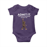Funny Bigfoot Baby Onesie Admit It Life Would Be Boring Without Me Rock Hand