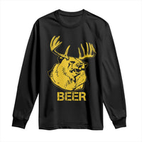 Funny Deer Hunting Long Sleeve Shirt Bear Plus Deer Equals Beer USA Hunter