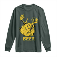 Funny Deer Hunting Long Sleeve Shirt Bear Plus Deer Equals Beer USA Hunter