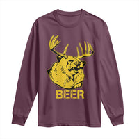 Funny Deer Hunting Long Sleeve Shirt Bear Plus Deer Equals Beer USA Hunter