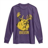 Funny Deer Hunting Long Sleeve Shirt Bear Plus Deer Equals Beer USA Hunter